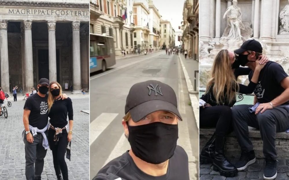 Ilary Blasi e Francesco Totti liberi in giro per Roma: con le mascherine nessuno li riconosce