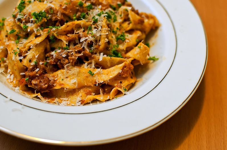 Pappardelle con salsiccia e porri