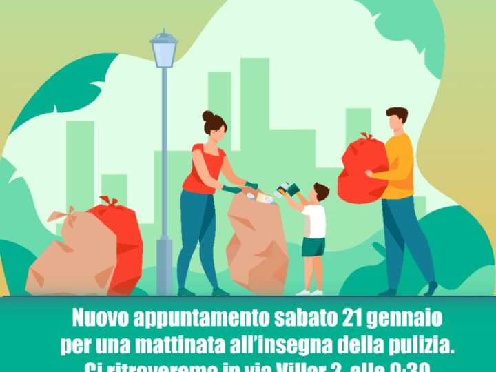 “Quartiere pulito”: sabato 21 gennaio, nuovo appuntamento