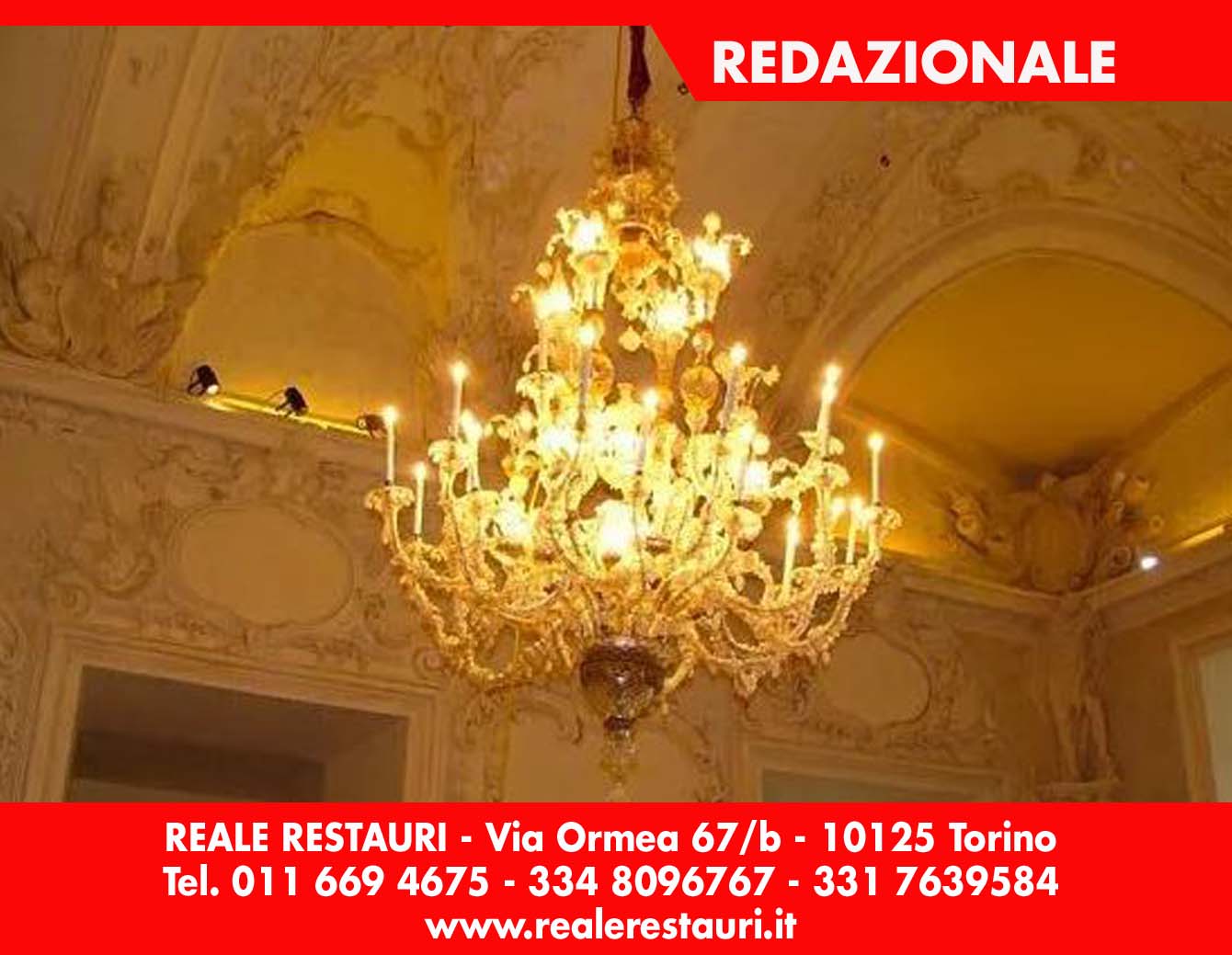 Reale Restauri, specialisti nel restauro lampadari storico artistici